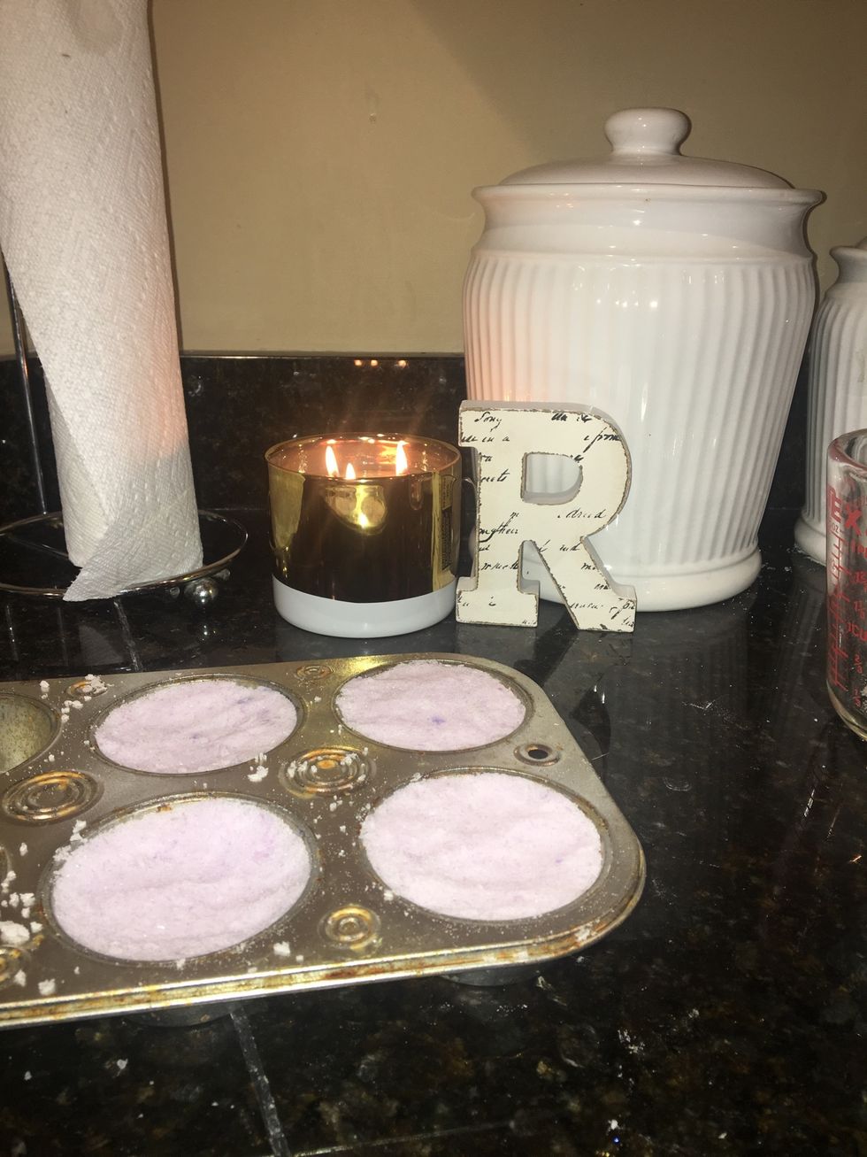 Firmly pack the final substance into the mold (I used a cupcake tin).