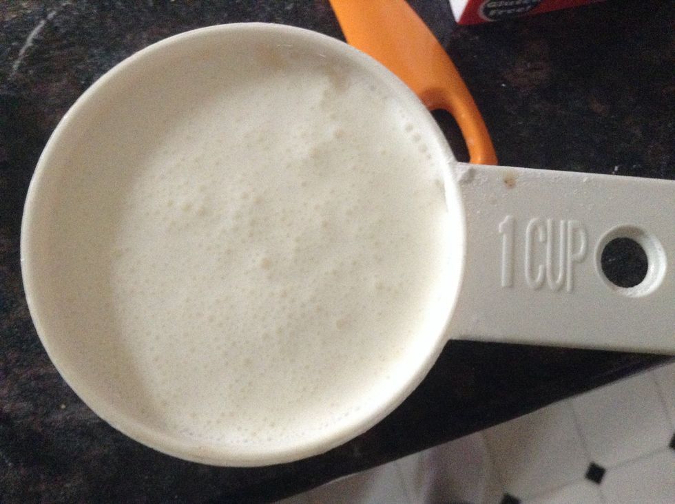 First, add one cup of whipping cream to your bowl