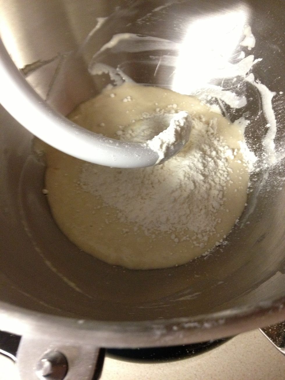 First additions of flour