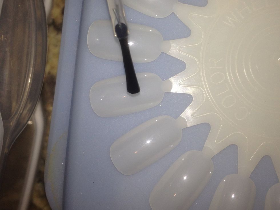 First apply your clear base coat. Allow to dry.