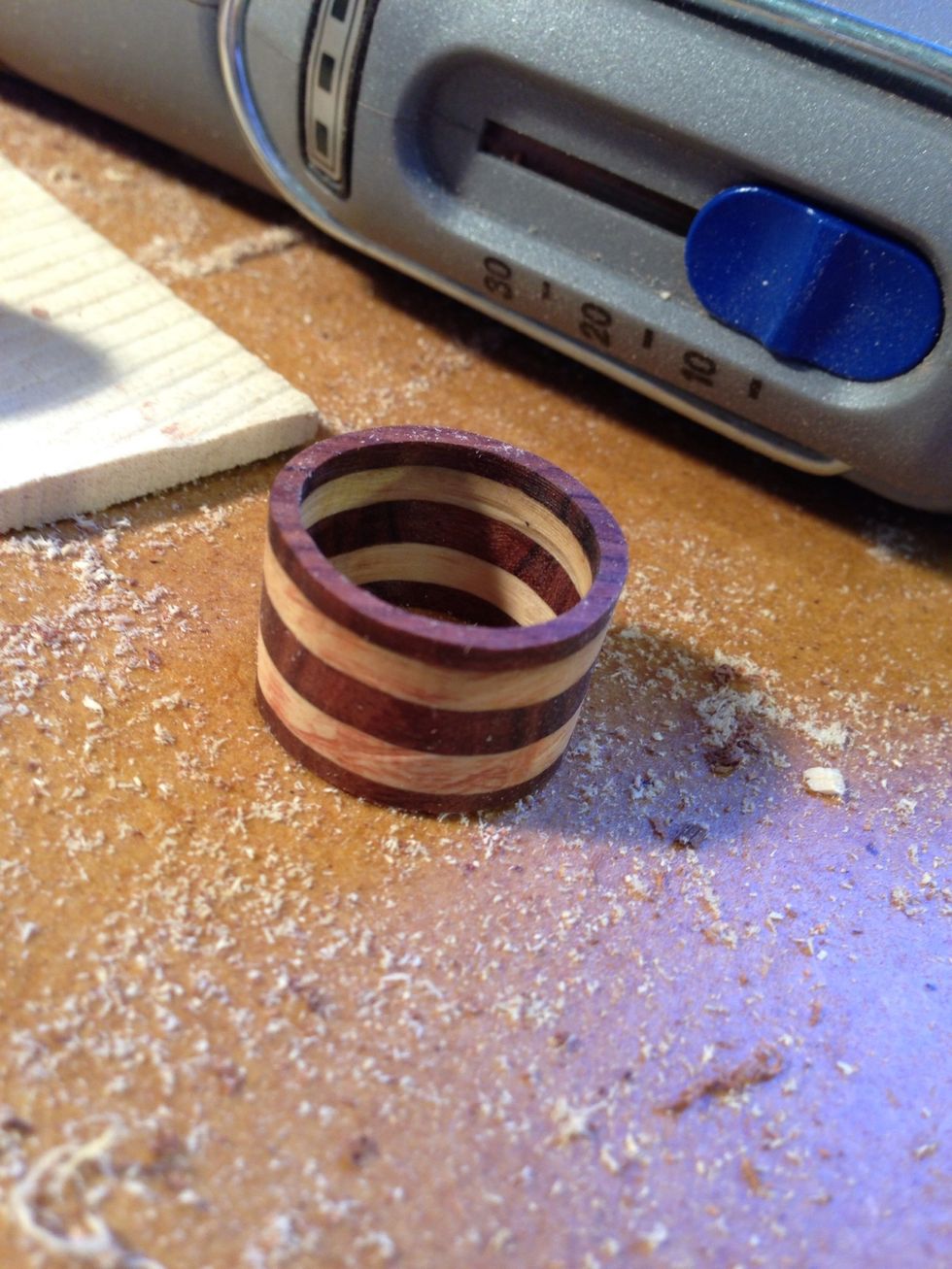 First attempt at a ring #1. Lots of sanding and polishing to follow but it is intact and didn't break apart and I still have 10 fingers.