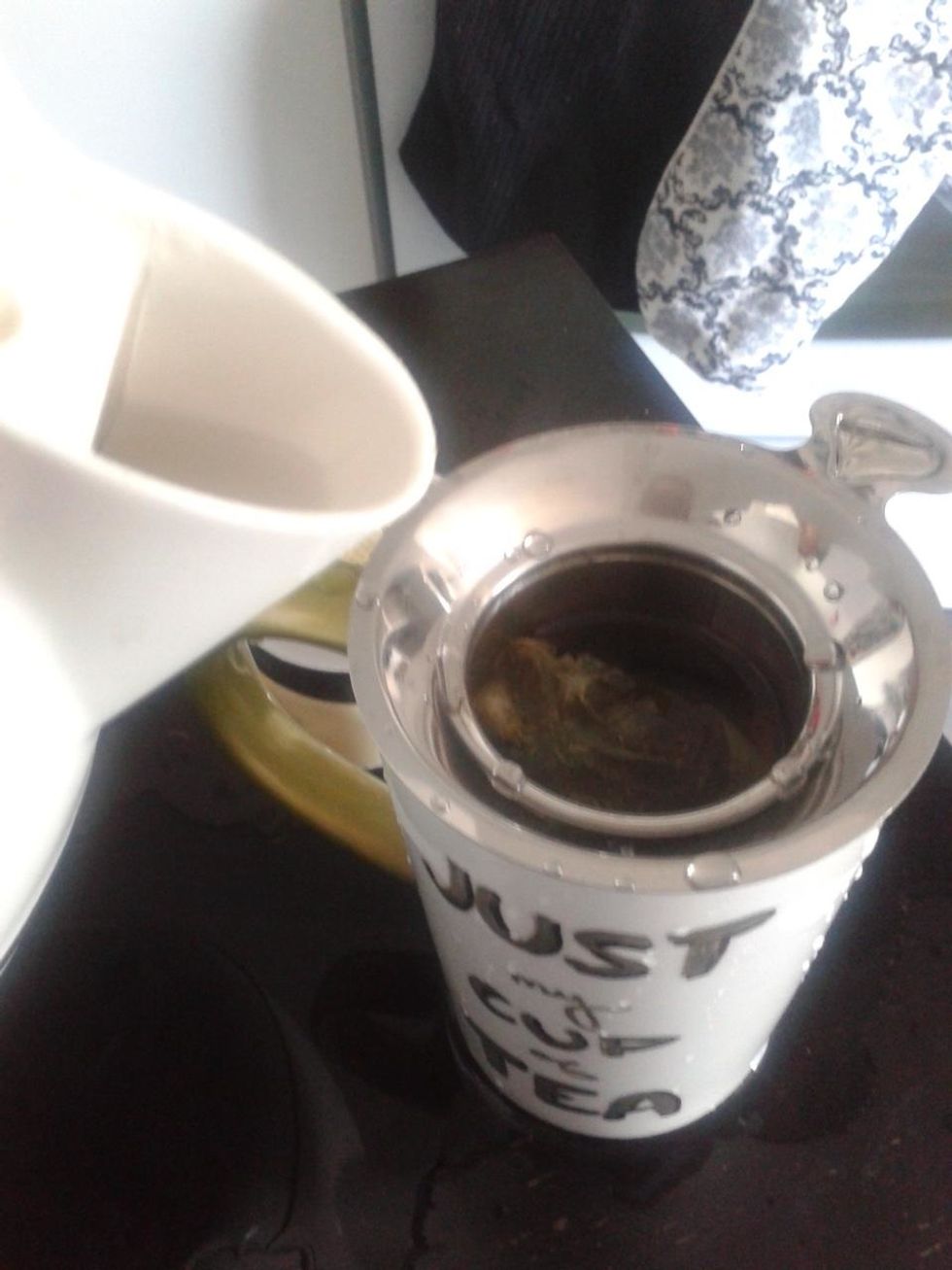First, boil water and your chosen tea(s). One cup worth is plenty and you can drink the leftovers!