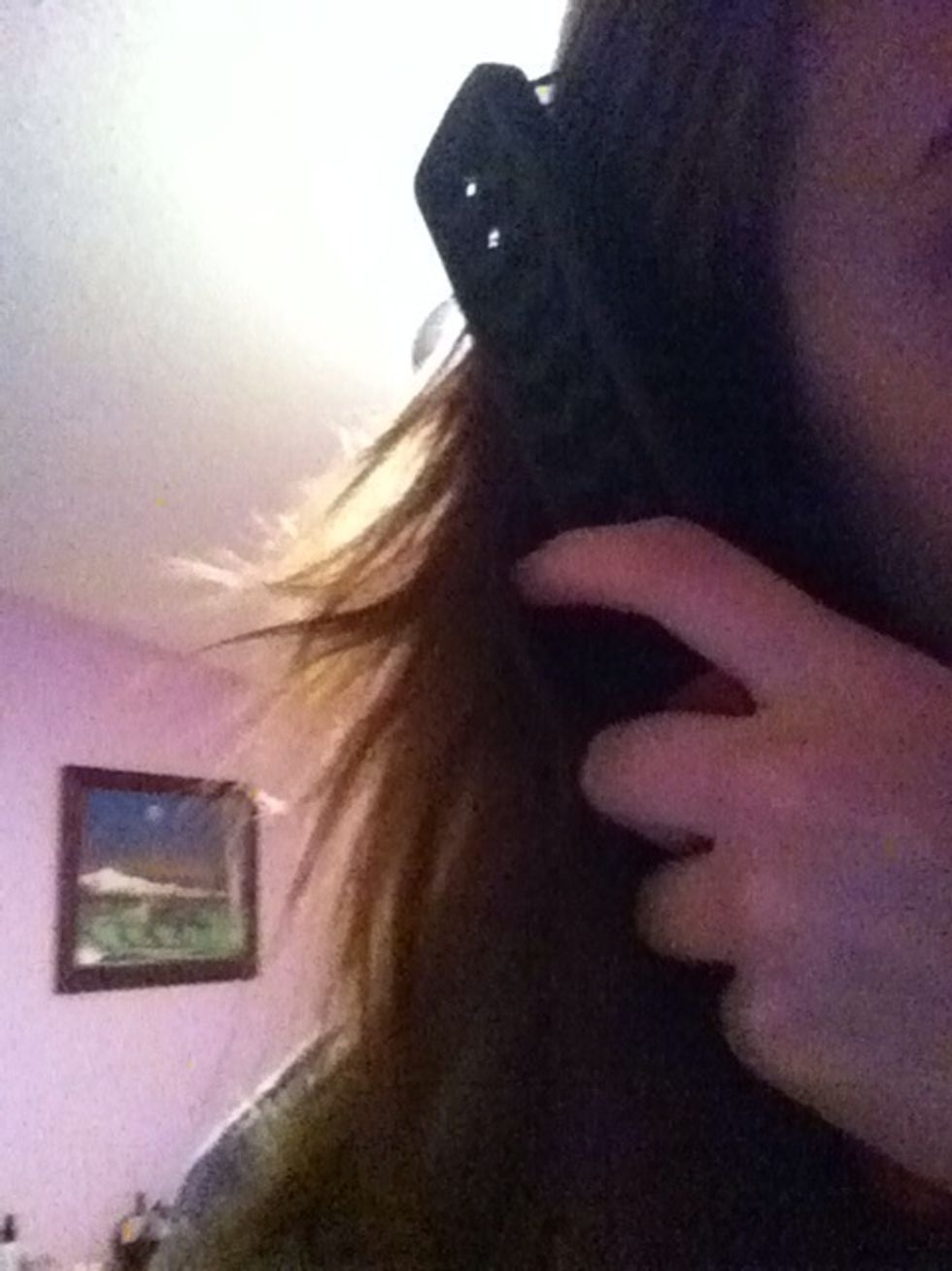 First brush out your hair. I usually start with day old hair so it's not so smooth and hard to work with.
