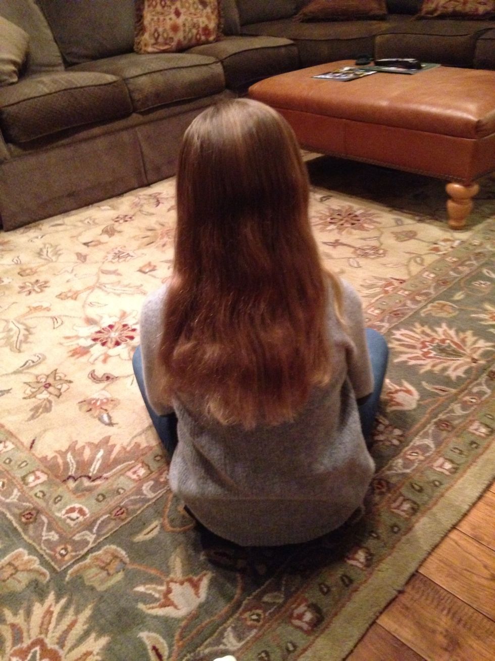 First brush through all of your hair and making sure to get most of the knots out