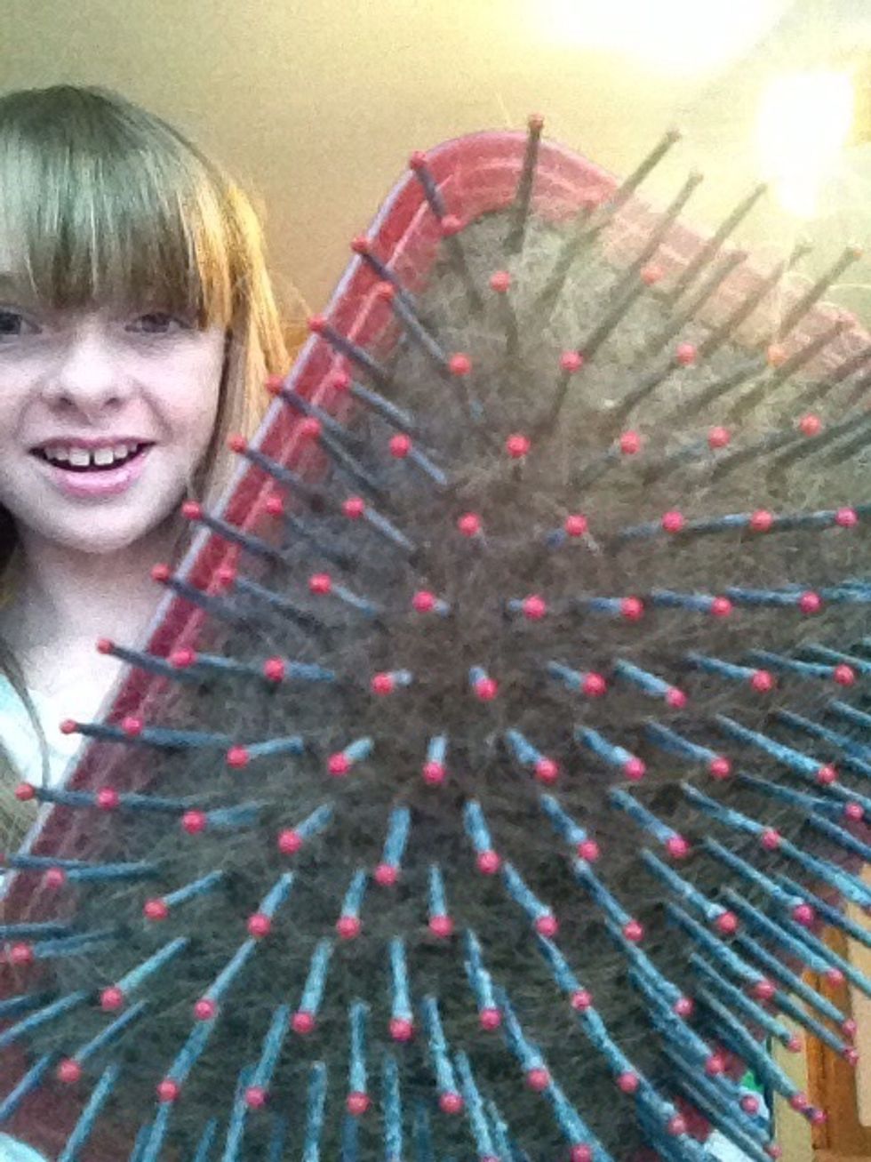 First brush your hair through..