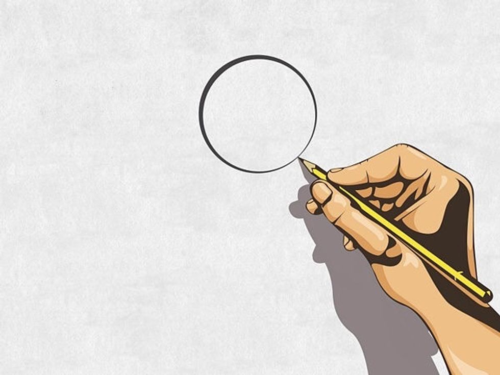 First by drawing a circle