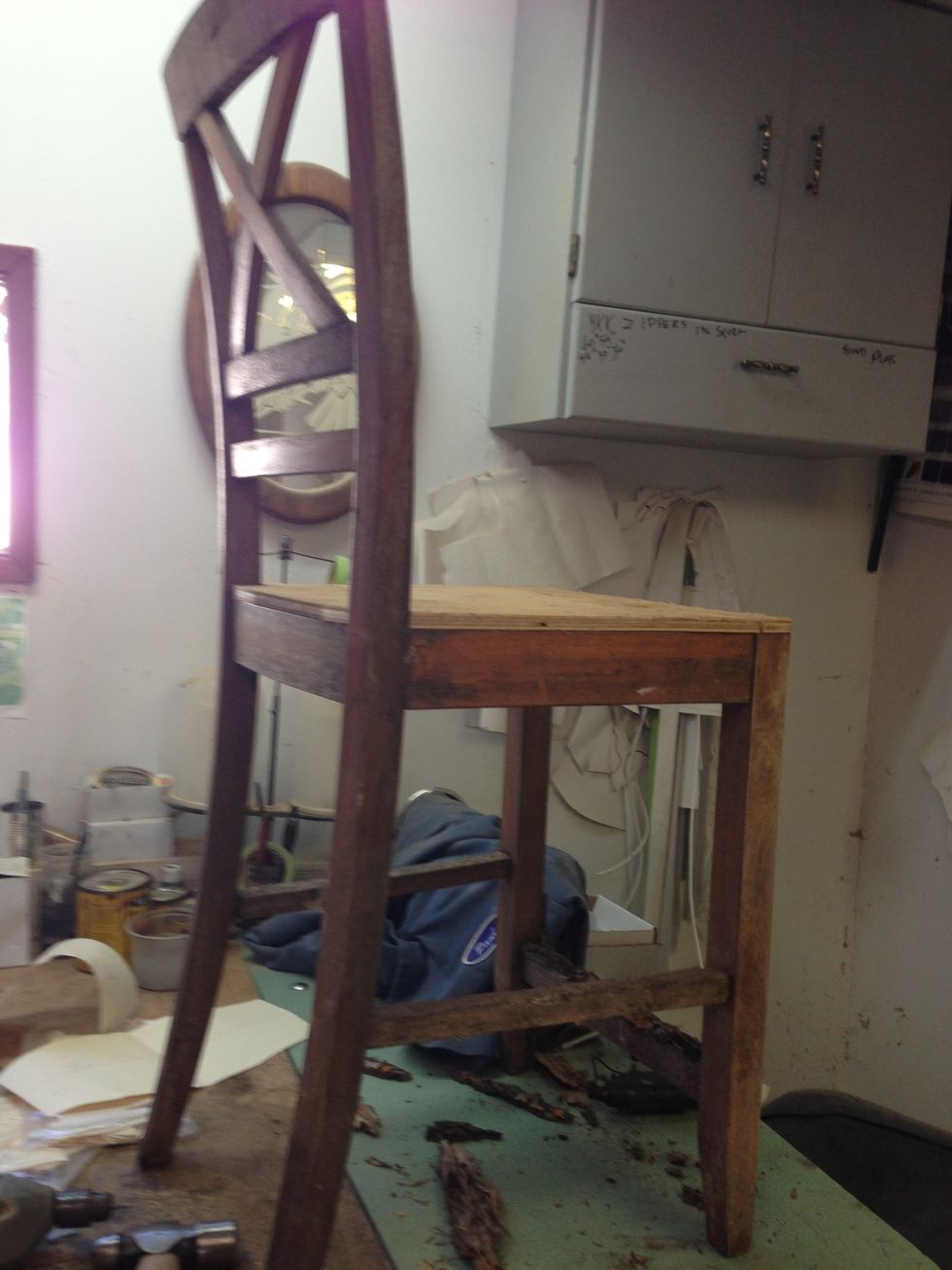 First choose your old chair and make sure it is stable to hold a planter.