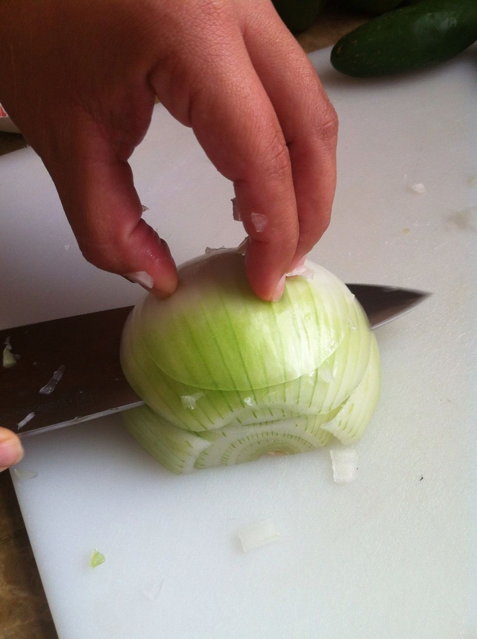 First, chop all your vegetables....