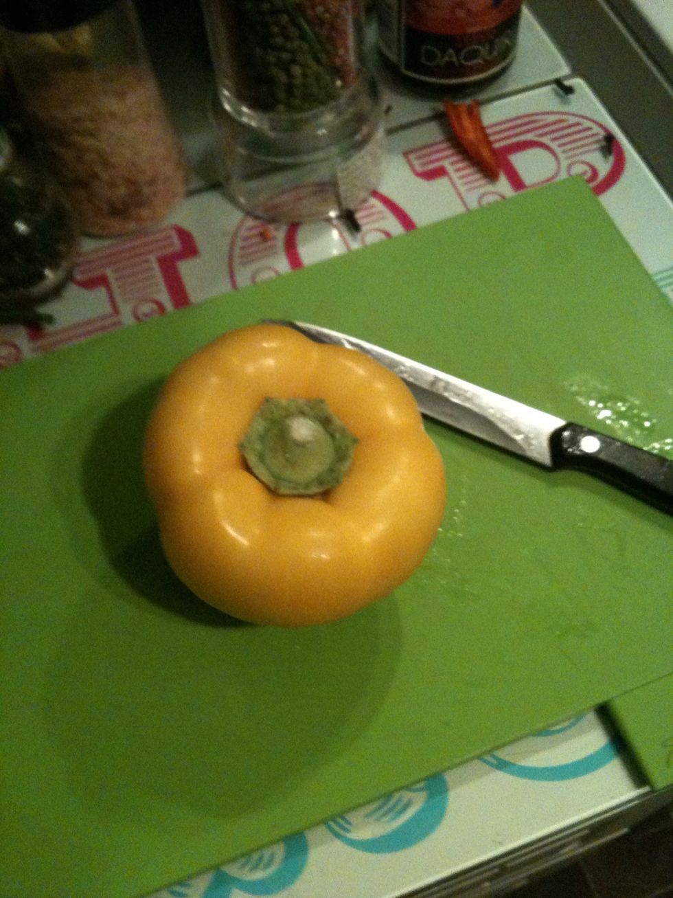 First, chop the top off the pepper (I forgot to take a pic but it's self explanatory really!)