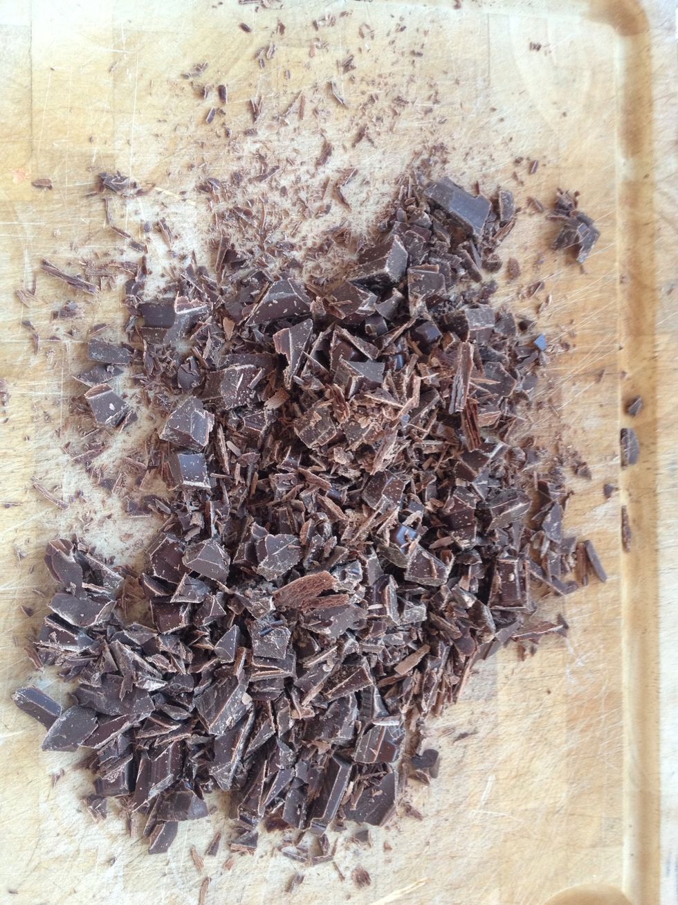 First chop your chocolate.
