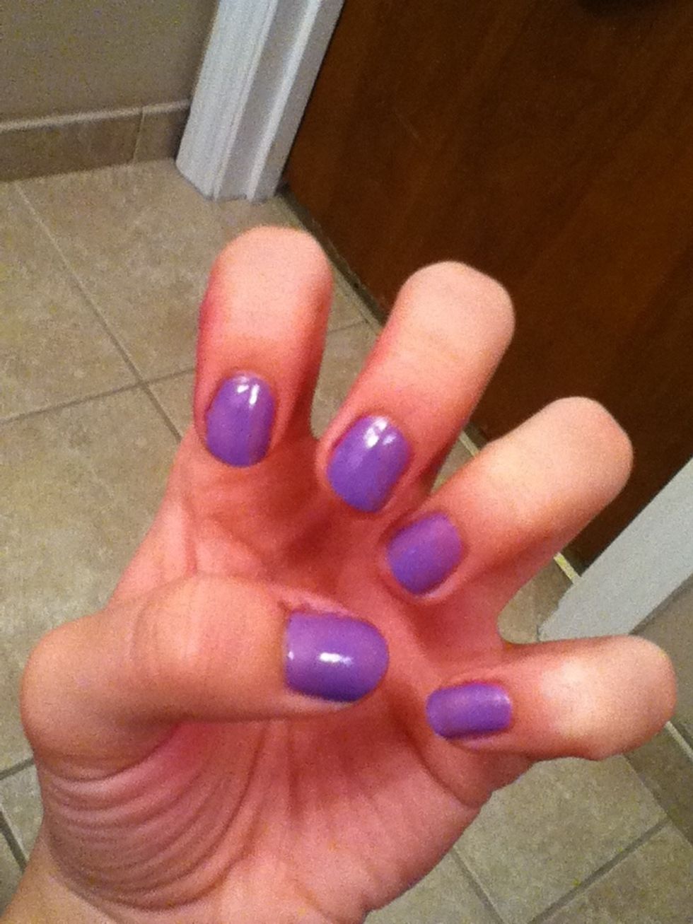 First coat ^^ I'm going to suggest applying 2 coats if you're using a very sheer polish like mine