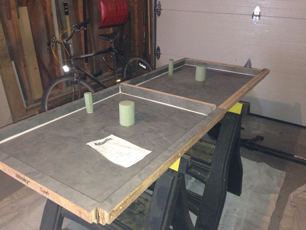 First create molds for the countertops using your desired dimensions.