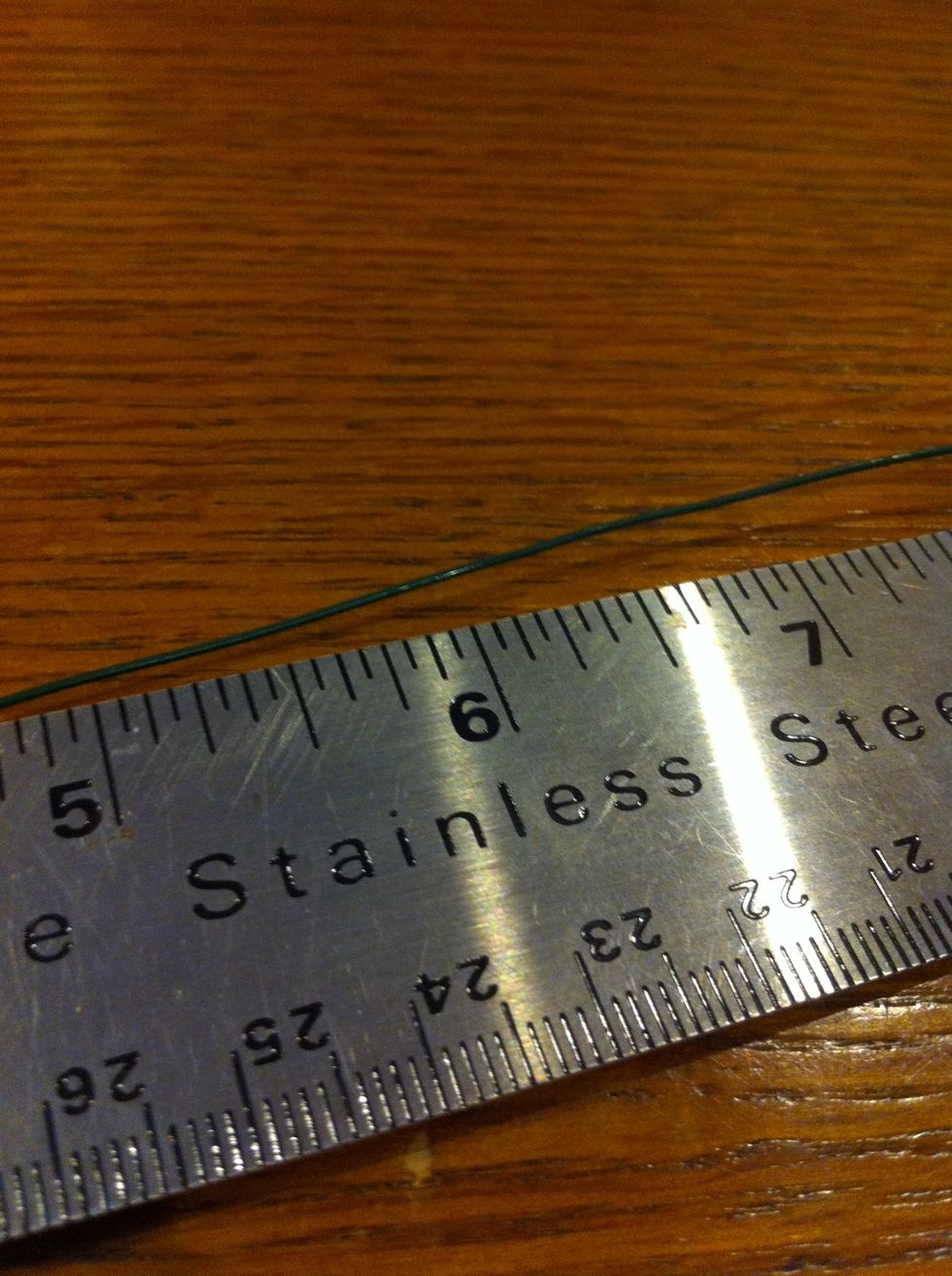 First, Cut 6" of wire