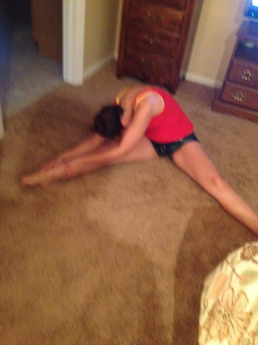 first do a strattle and go down to your right left and middle