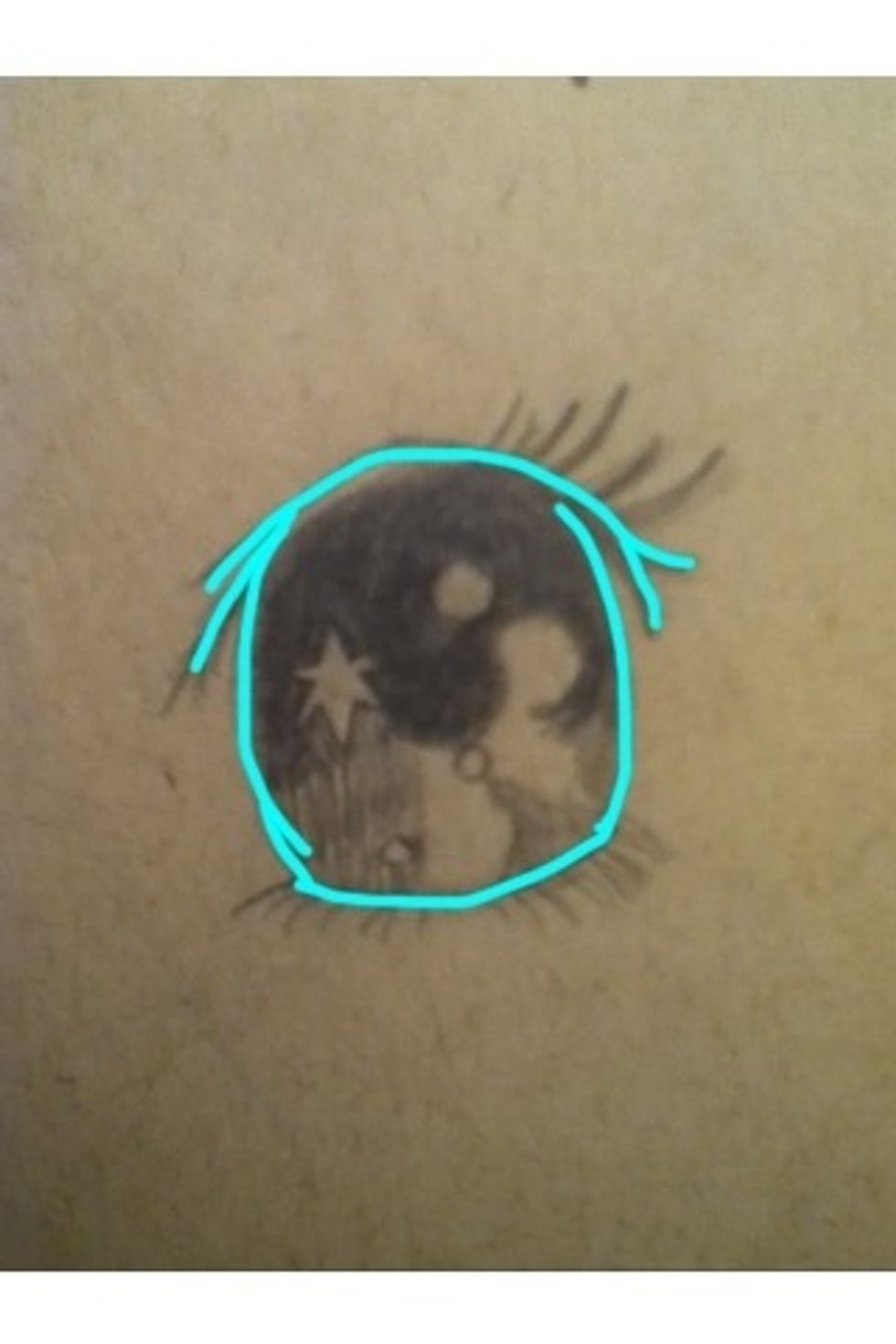 First do the outline, arch the top lid a little more than I drew...