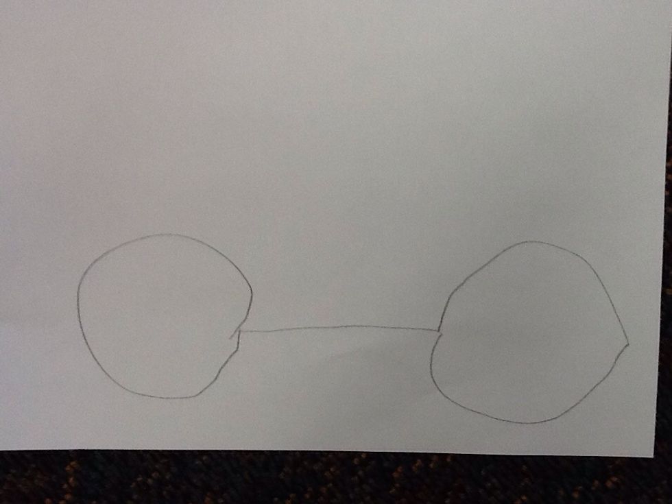 First Draw a circle and draw a line connecting them.