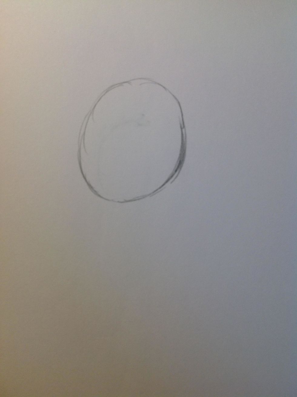 First, draw a circle. Any size is okay as long as you have enough space around it.
