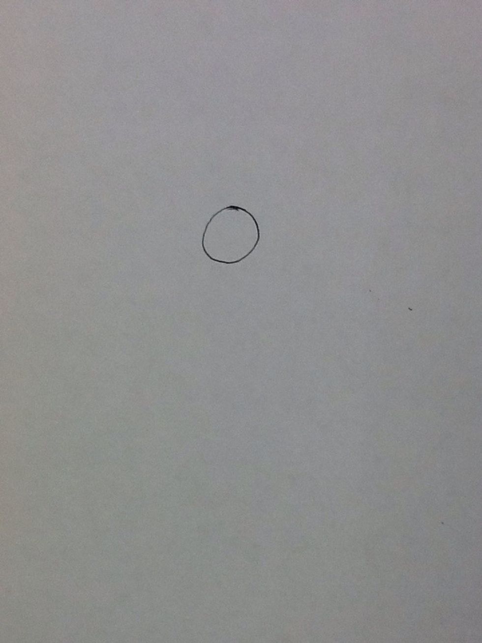 First draw a circle.