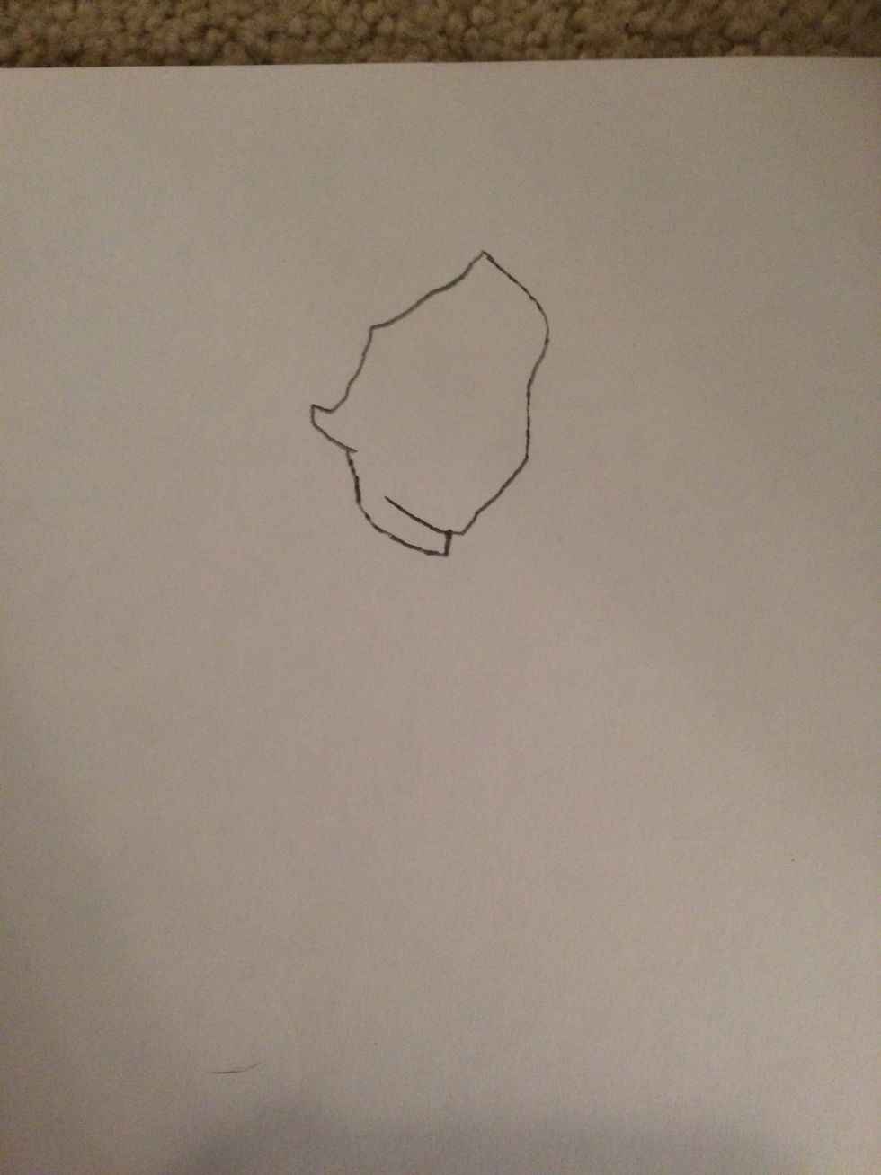 First draw a head make sure you add lumps for the hair.