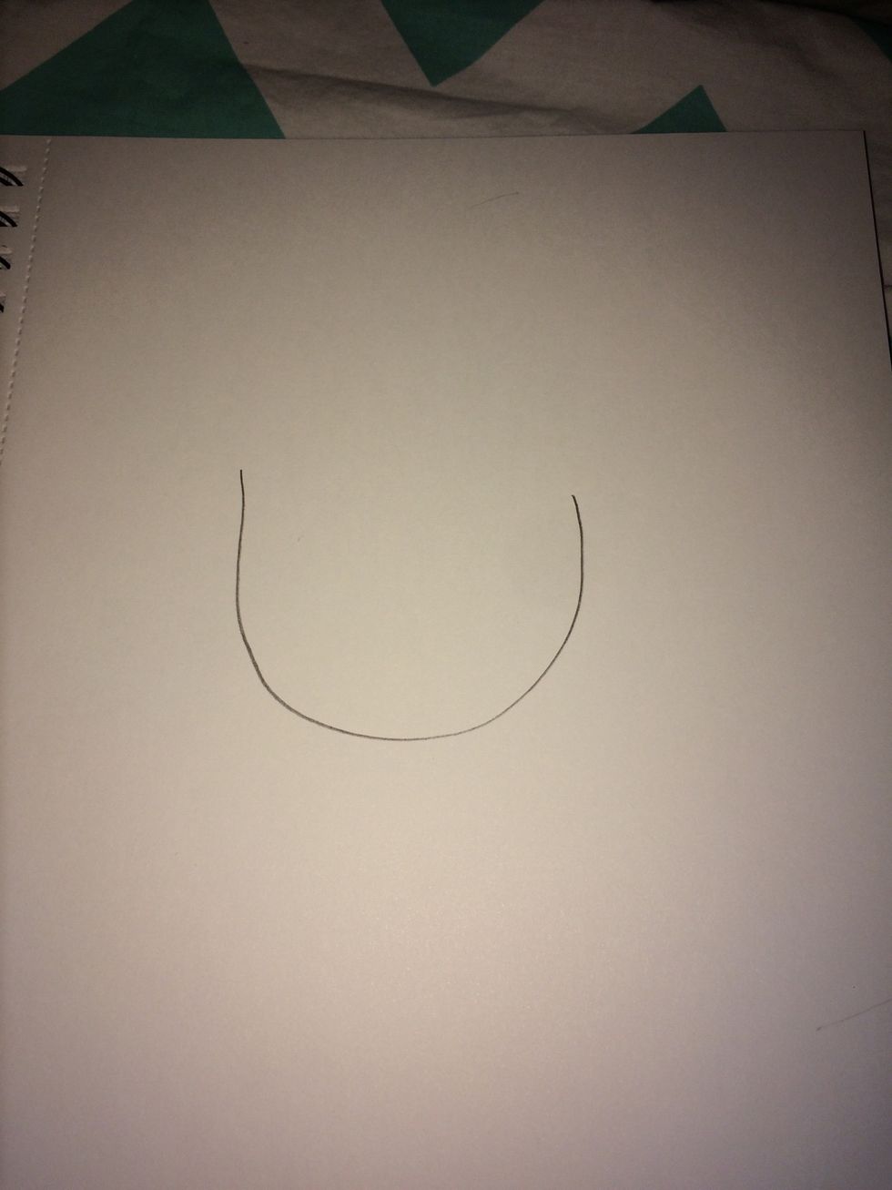 First draw a u shape.