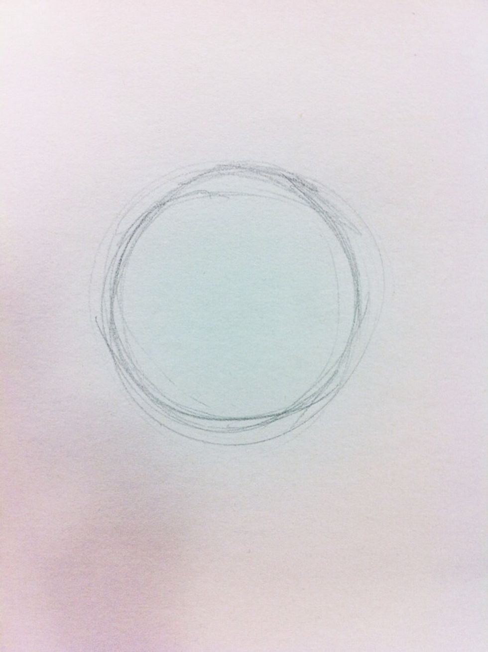 First, Draw the circle on the paper.