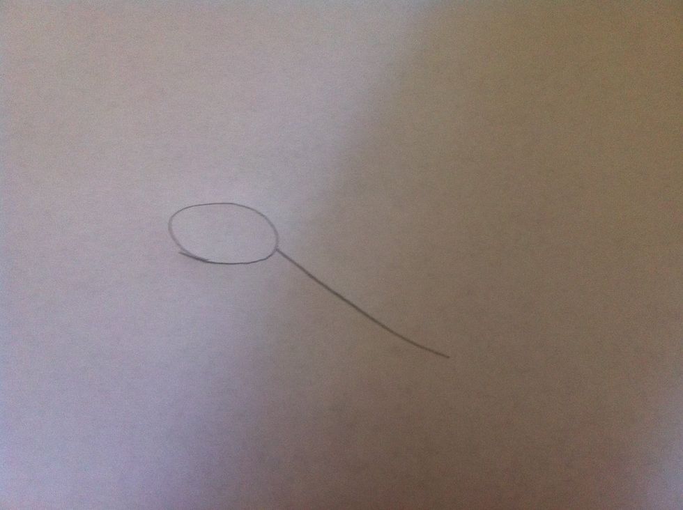 First draw the sketch of the head and the neck lightly