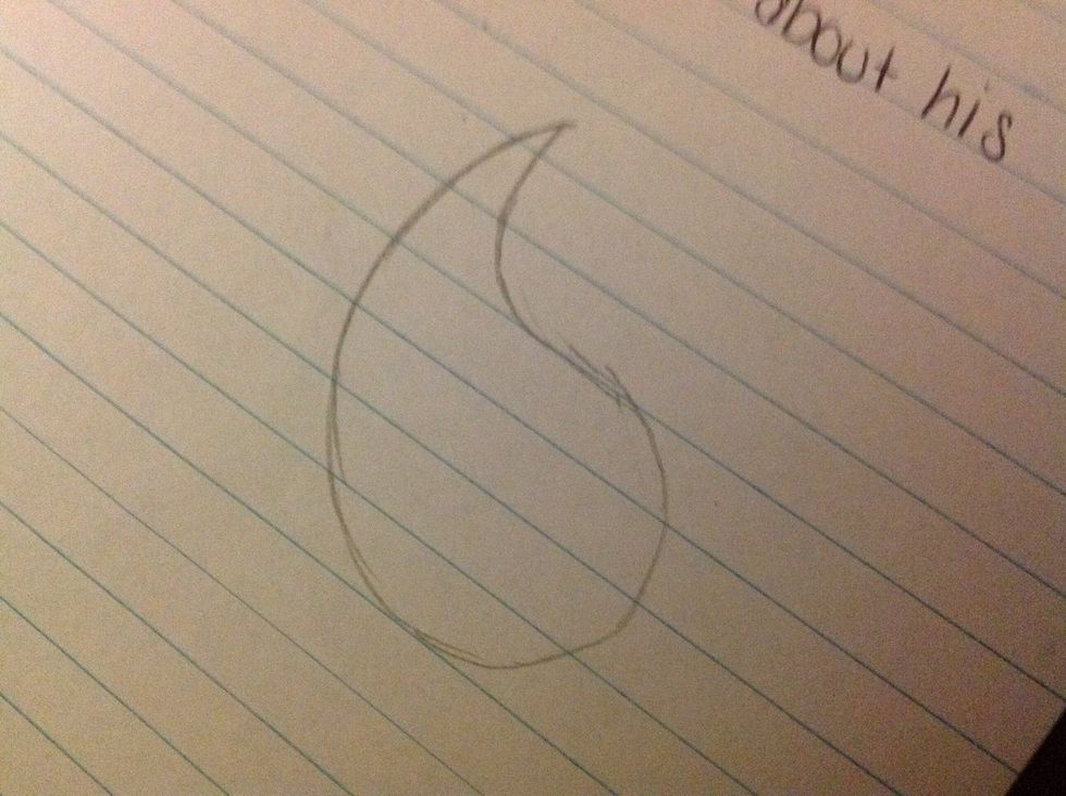 First draw this type of shape. It takes a few tries, so I recommend using a pencil.