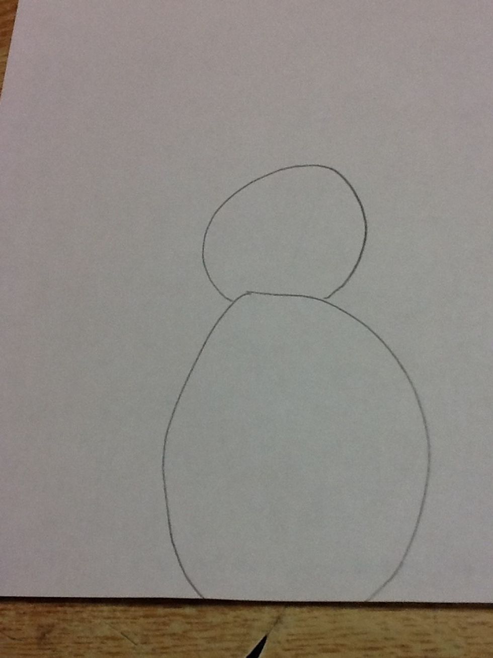First draw two round circles