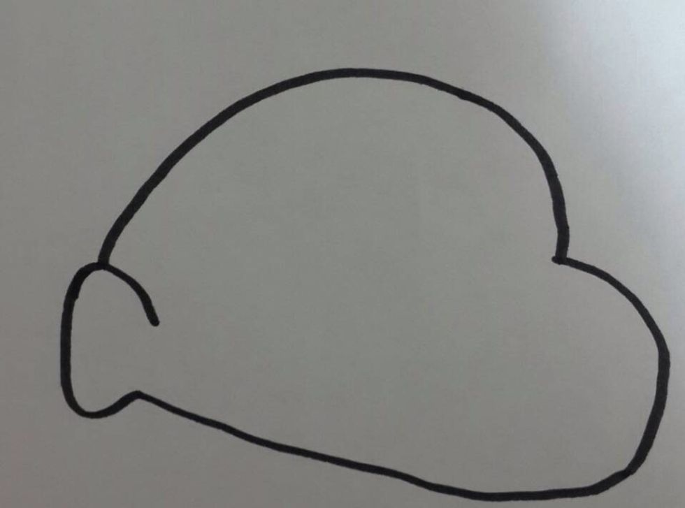 First,drow the head shape.