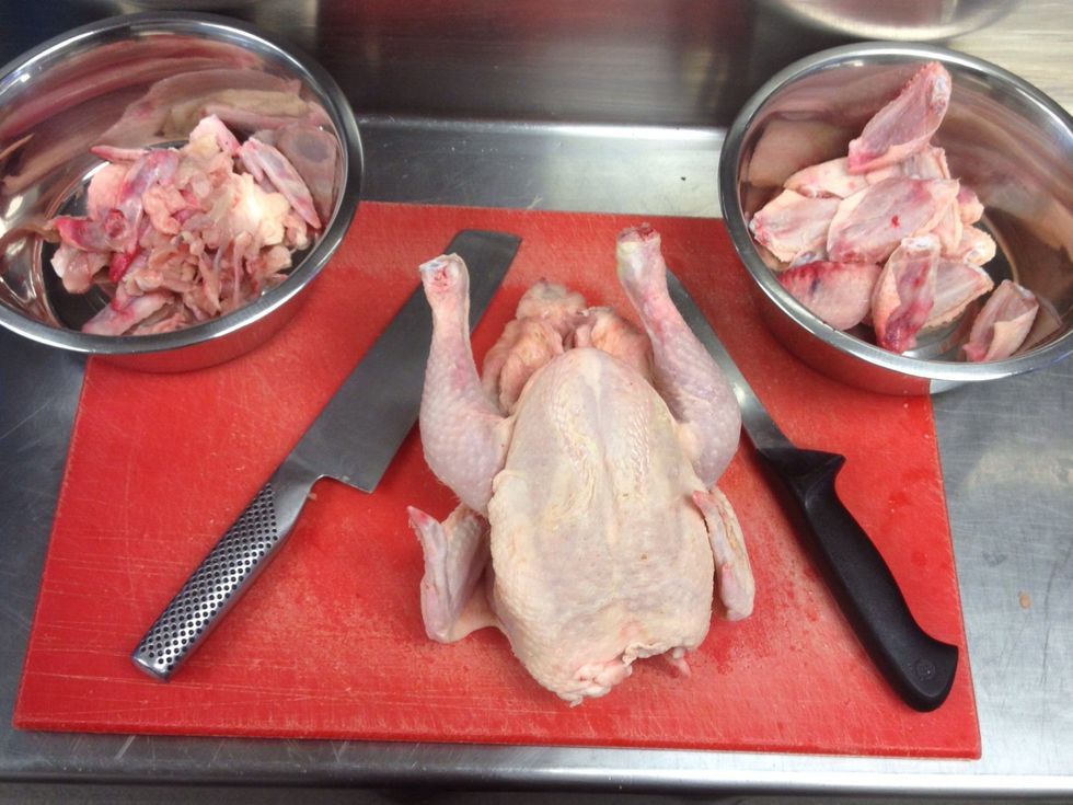 First ensure you have a secure chopping board and a sharp knife