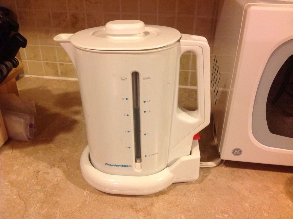 First fill the kettle with water and then plug it in.