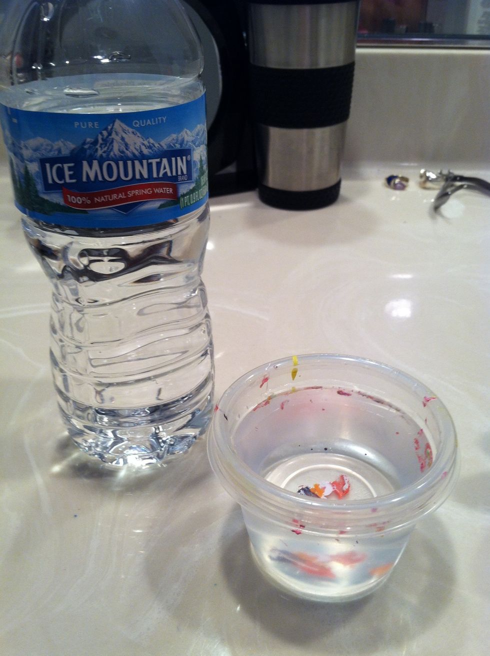 First fill you cup with water
