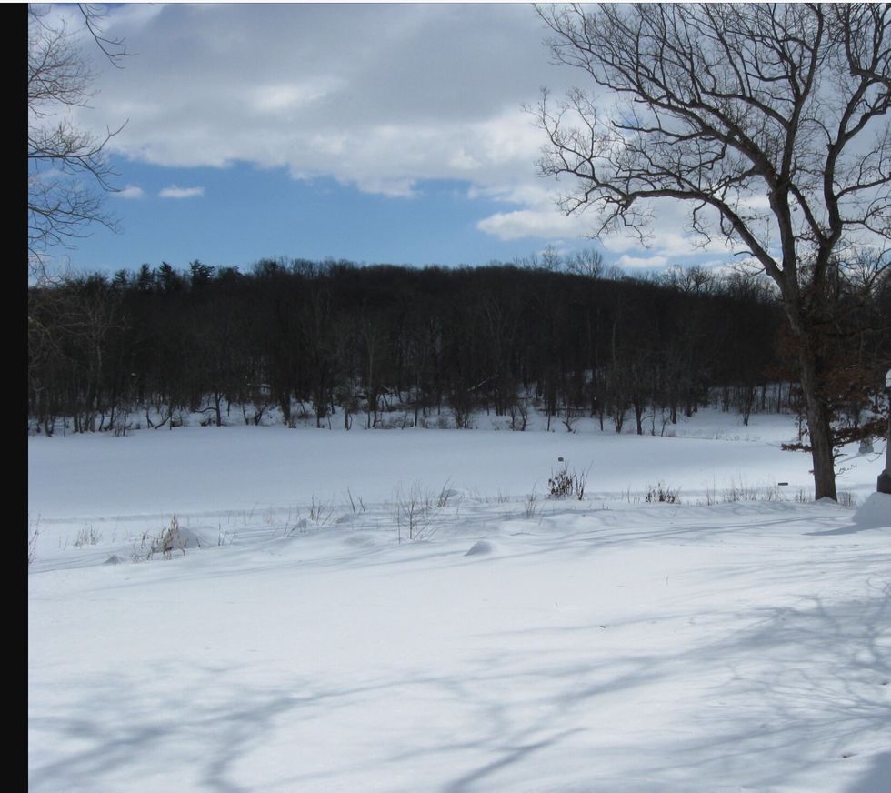 First,find a spot with lots of snow.