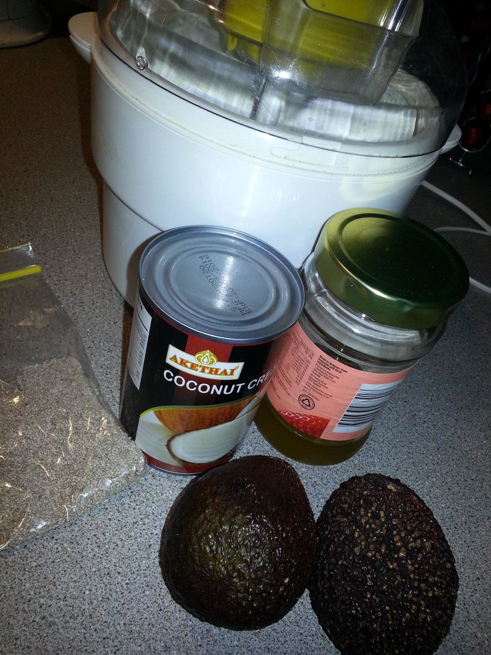 First freeze your ice cream bowl overnight or as per manufacturer's instruction.Gather all your ingredients.