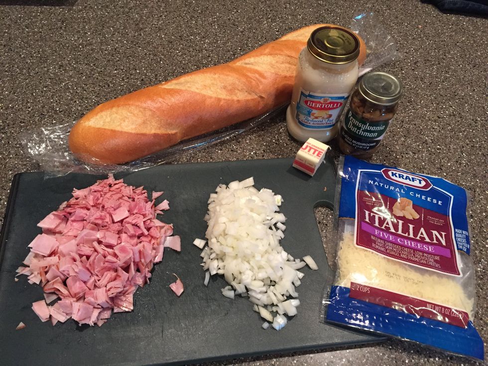 First, gather all of your ingredients and preheat your oven to 350 degrees.