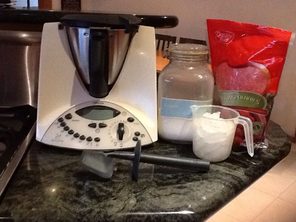 First gather all your ingredients and kitchen tools.