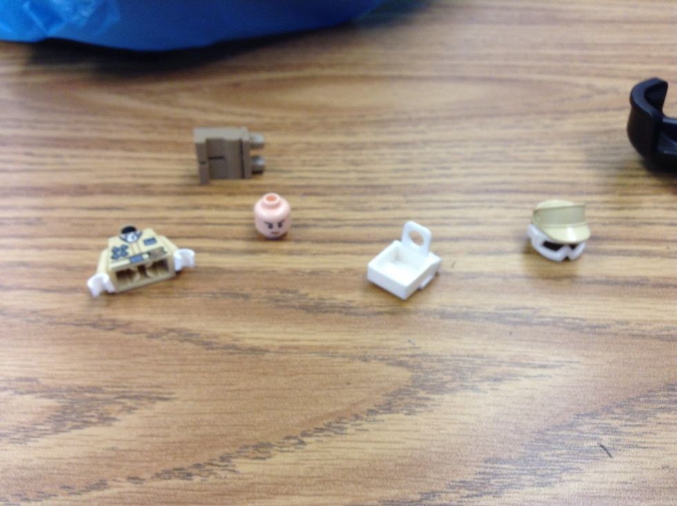 First, gather all your materials. You need a Lego body,Lego legs, Lego head, Lego hair, Lego hat(If needed) and Lego accessories.(if needed)