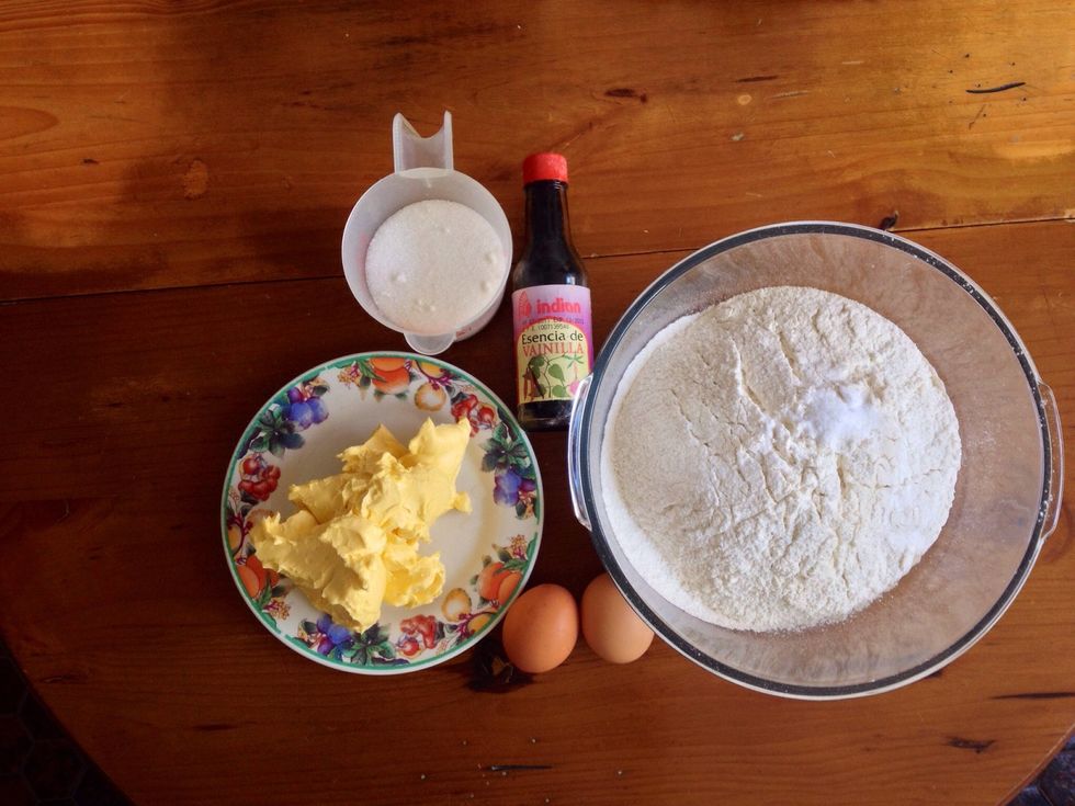 First, gather your ingredients and preheat the oven to 350 F