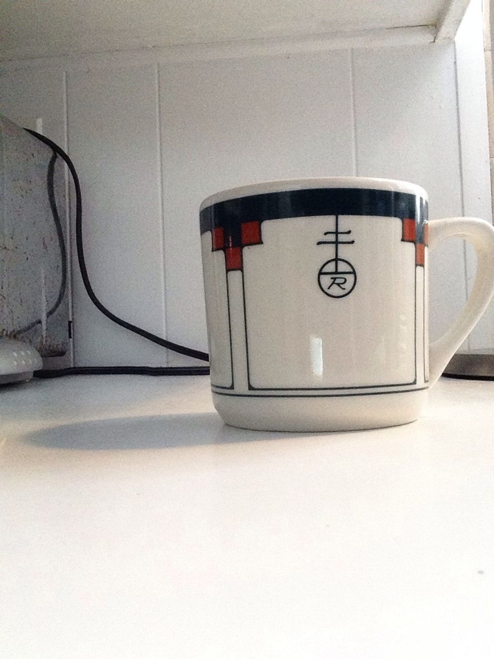 First get a coffee cup out