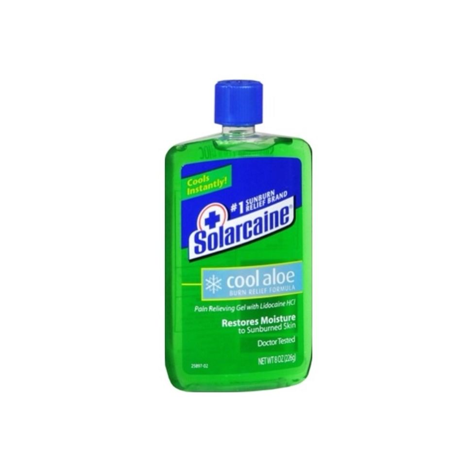 First, get any sort of cooling aloe vera gel, which you can find at your grocery store or pharmacy.