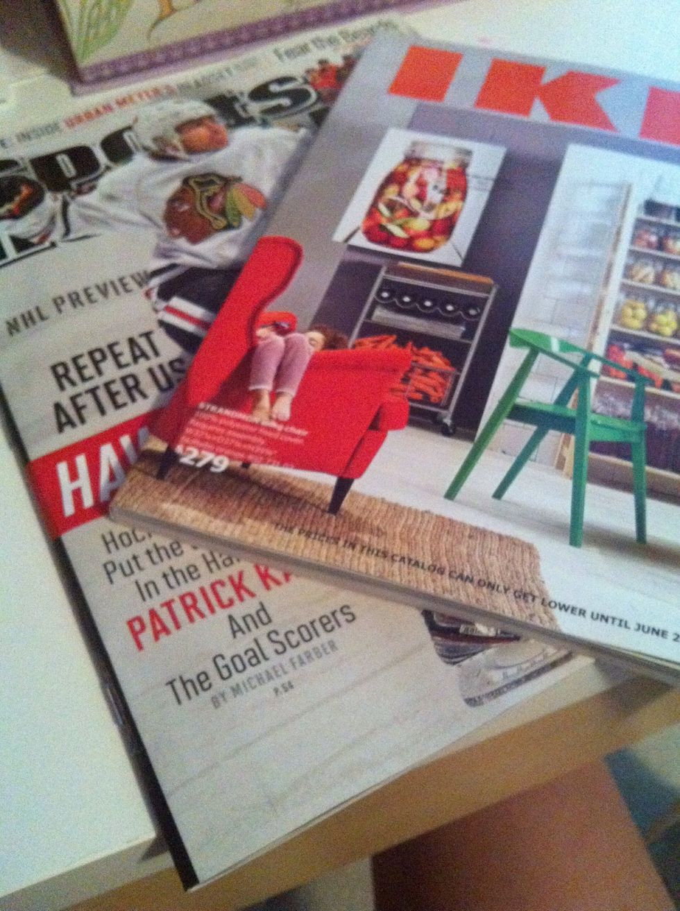 First get some old magazines that you won't mind ripping pages out of