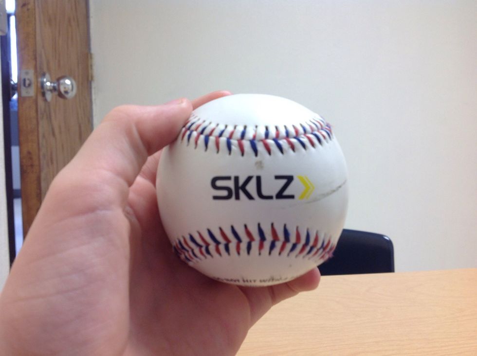 First, get the baseball,glove,and partner and grab the ball.