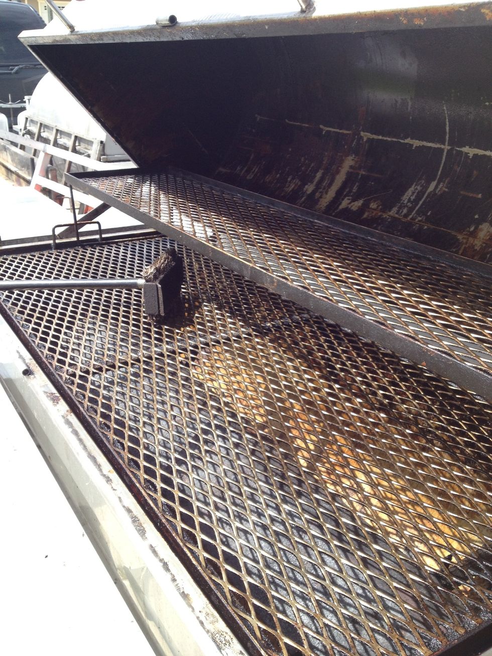 First get you grill hot and clean off the grates.