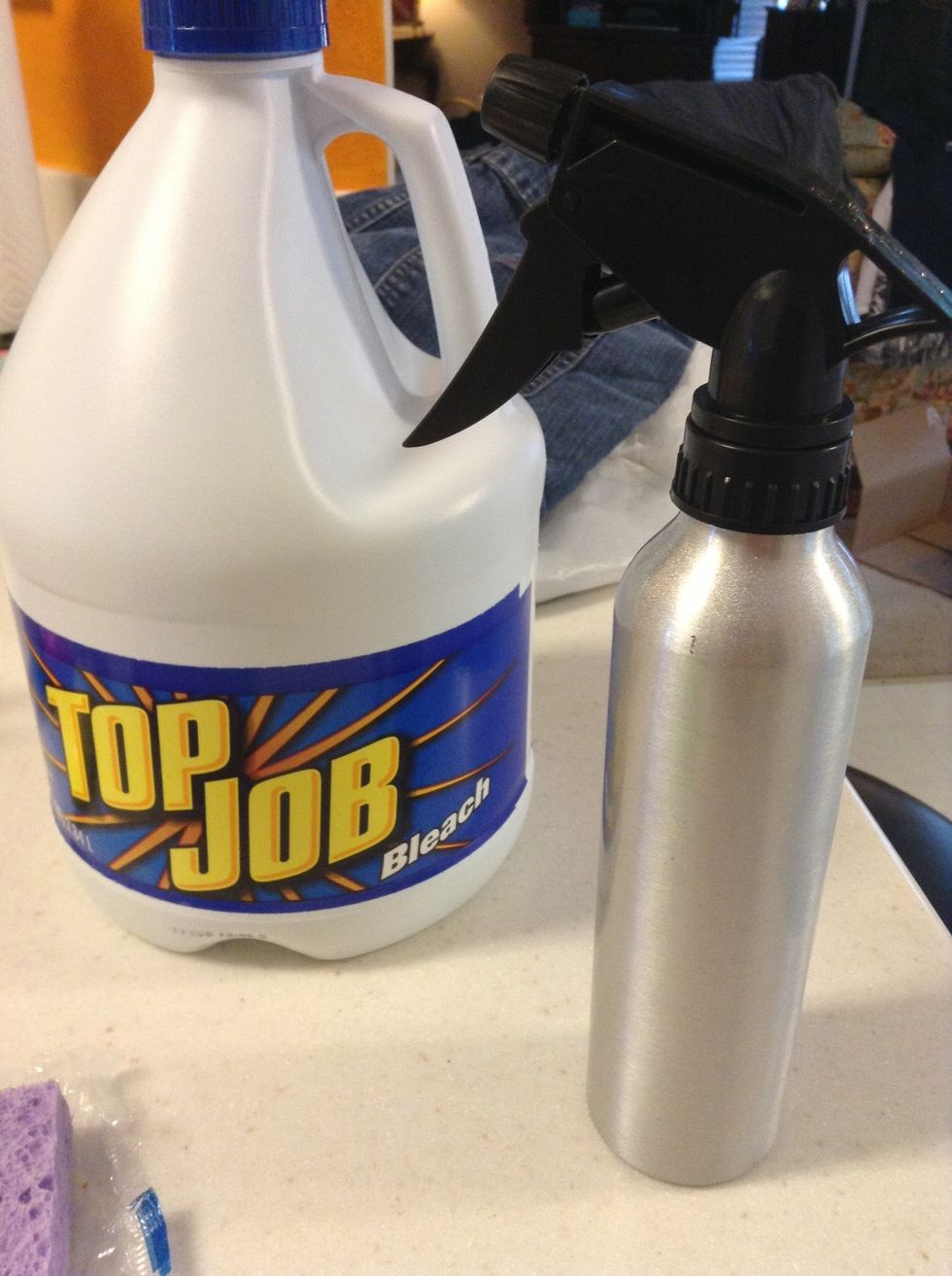 first, get your bleach and put it in a spray bottle