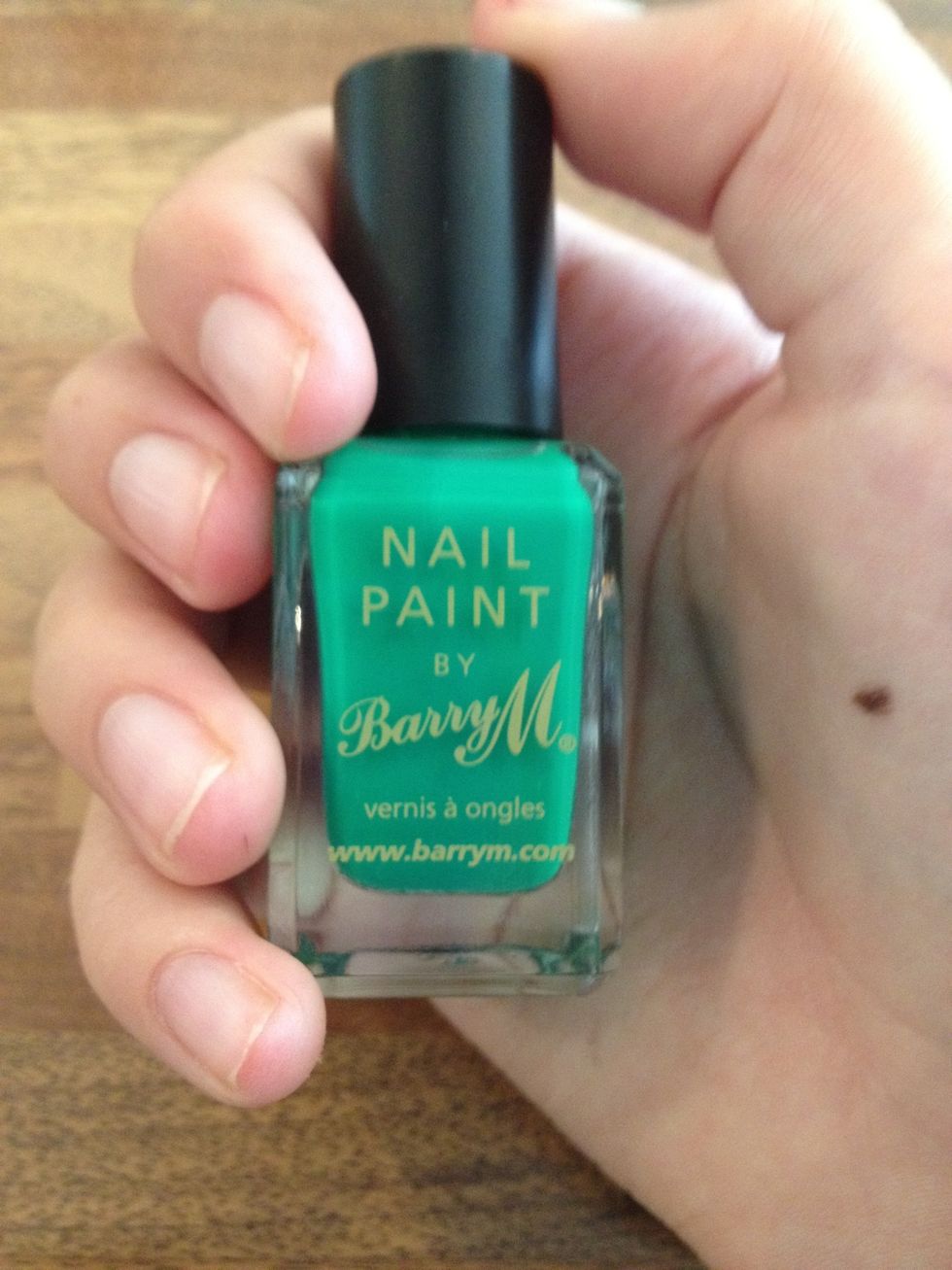 First get your green nail polish.