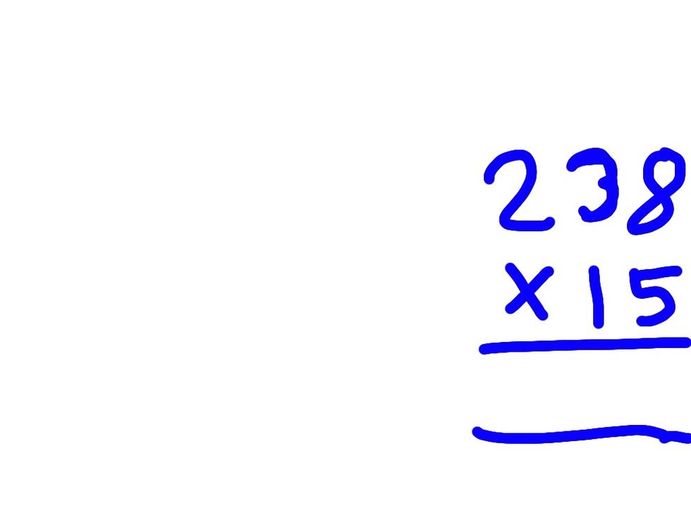First get your paper and write your sum on the right side of the paper.