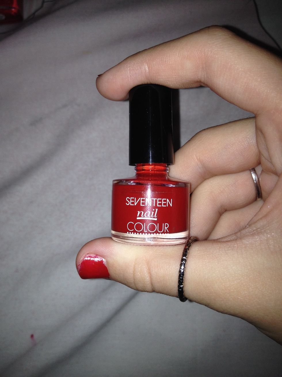 First get your red nail polish