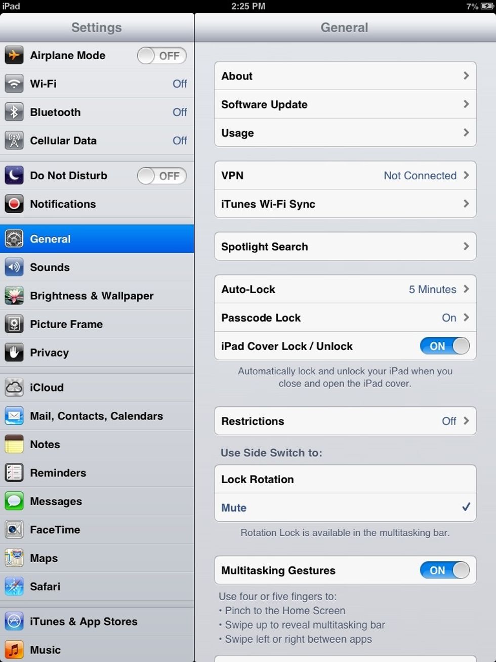 First, go to general in your settings.