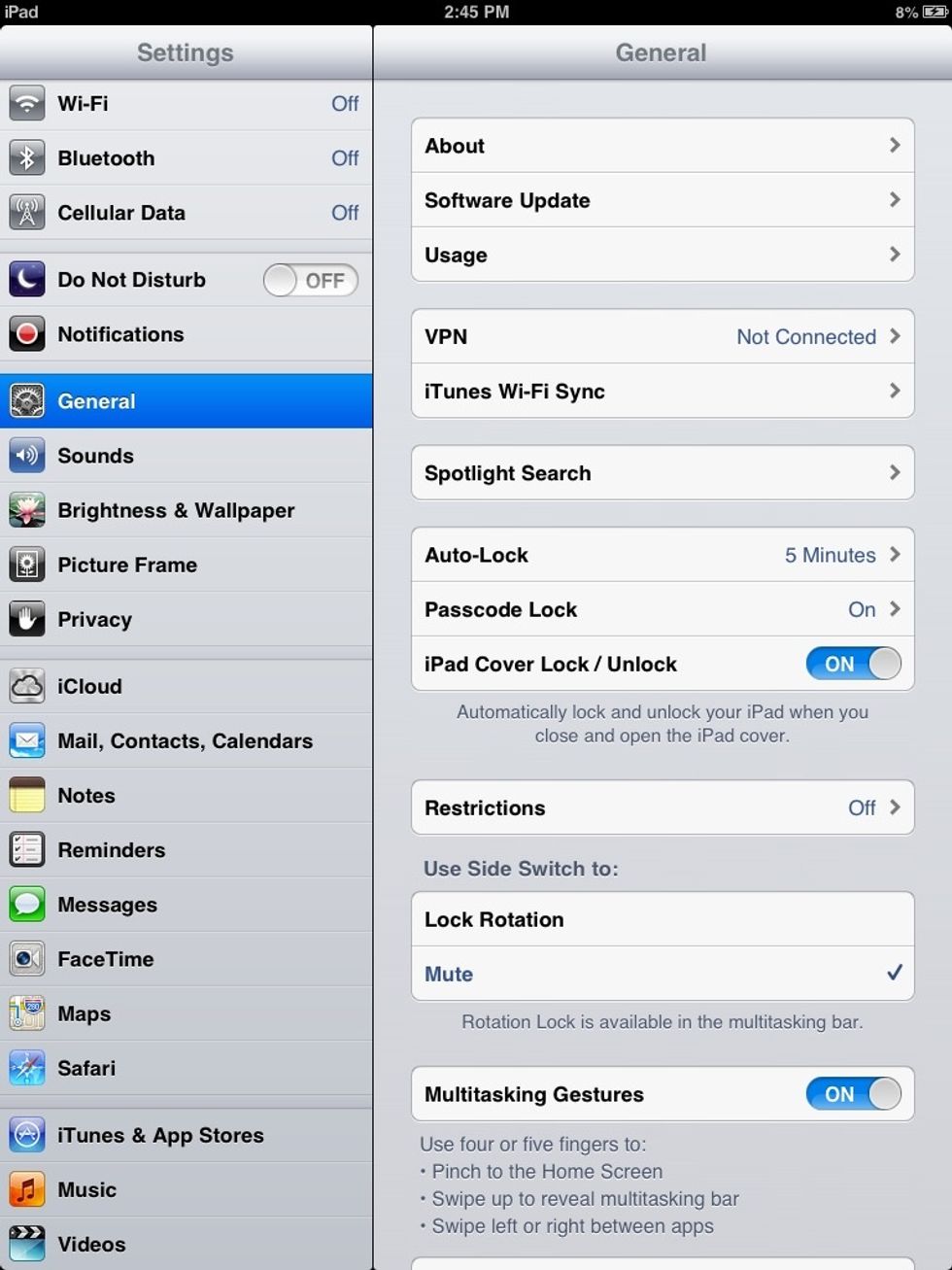 First go to general in your settings.