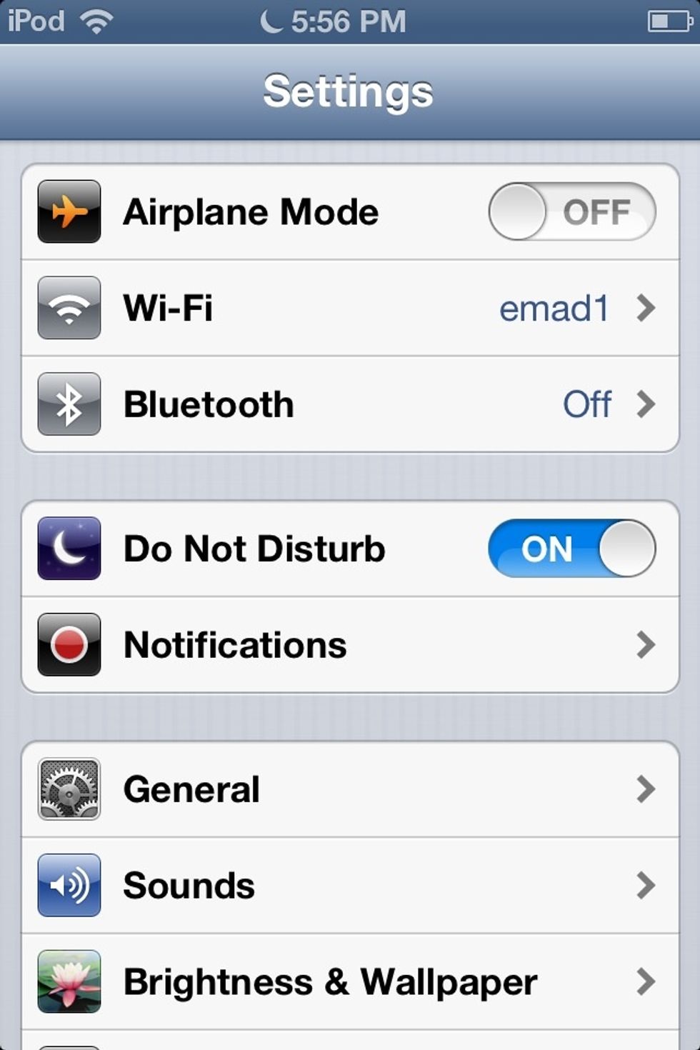 First go to settings